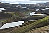 trekking van Hrafntinnusker  naar Landmannalaugar , IJsland , zaterdag 26 juli 2008